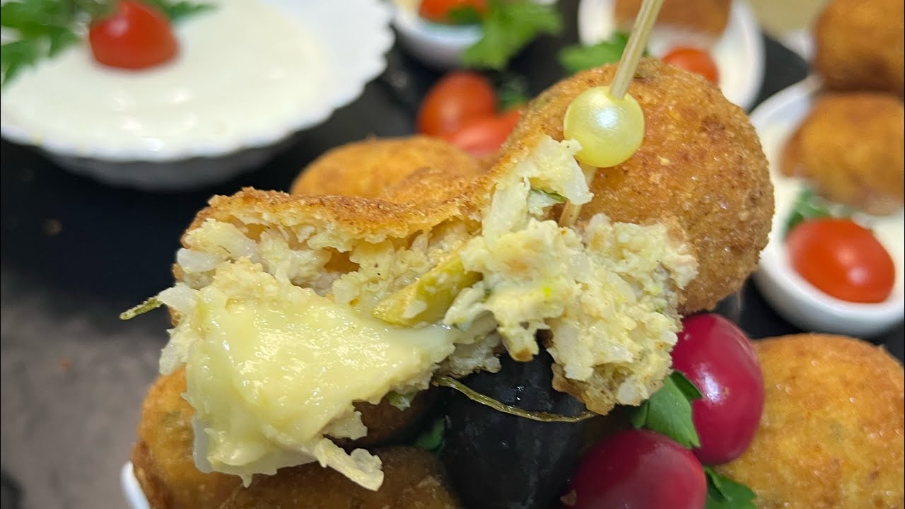  كروكات ارز مقرمشين ومفرمجين 🧀🧀🧀🍗🍗🍗وصفةخفيفةبي صدرالدجاج محشين بالجبن بزاف هائلين 😘😘😘🥰🥰يقطرو بالبنة