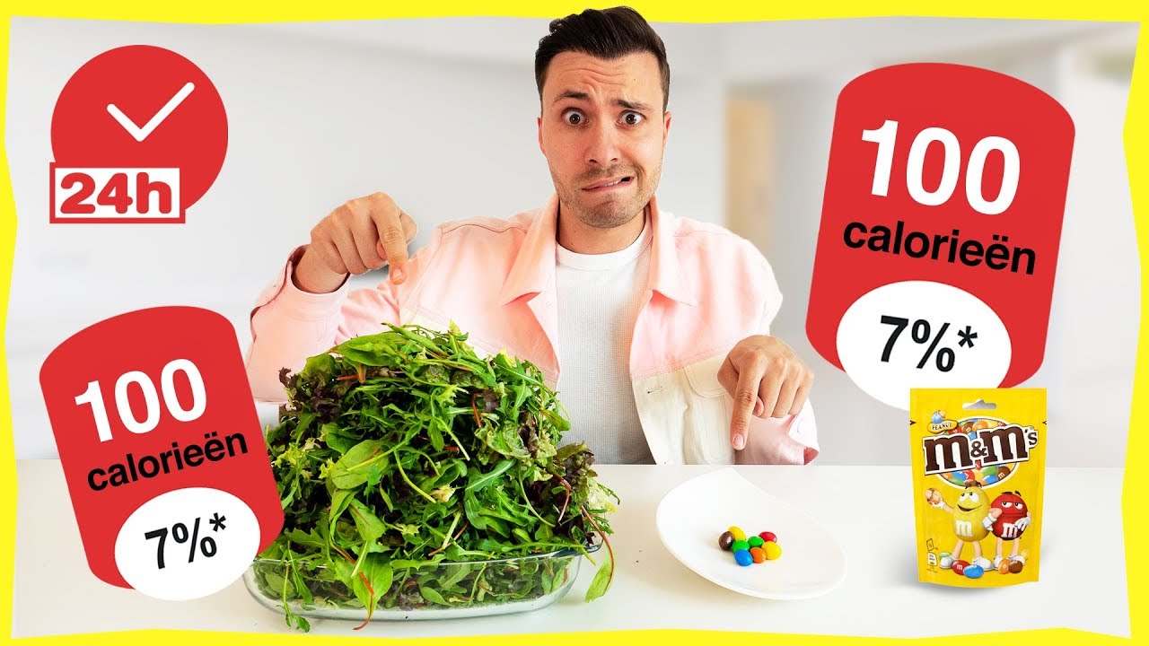 1 DAG ALLEEN PORTIES VAN 100 CALORIEËN ETEN! (Experiment)