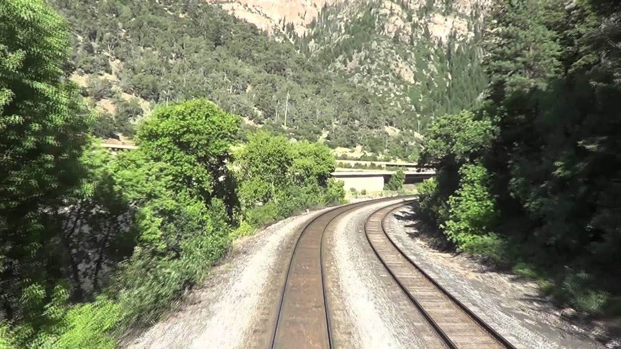 Amtrak's California Zephyr - REAR VIEW - Traversing the Rocky Mountains through Colorado