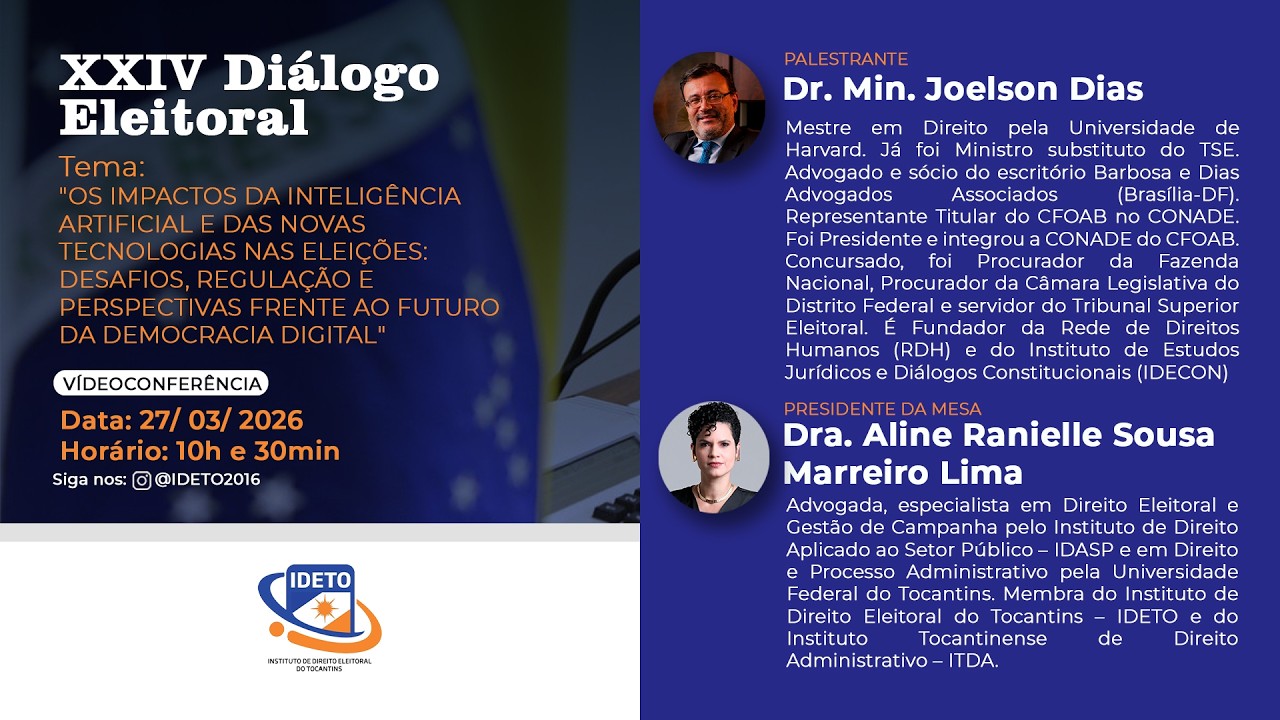 XXIV Di&aacute;logo Eleitoral | Os impactos da Intelig&ecirc;ncia Artificial e das novas tecnologias nas elei&ccedil;&otilde;es