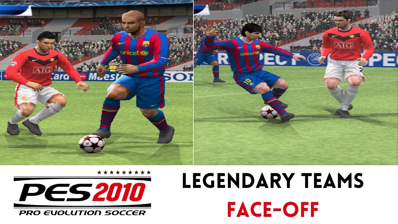 PES 2010 PS2 - LEGENDARY TEAMS FACE-OFF - Manchester United Best XI vs. Barcelona Best XI