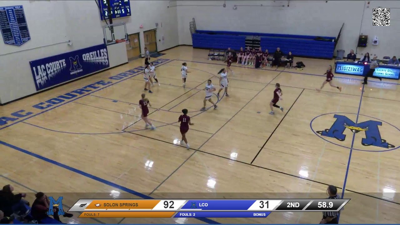 Lac Courte Oreilles Girls Varsity Basketball Vs. Solon Springs