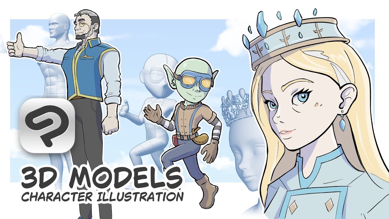 3D Models for Character Illustrations in Clip Studio (iPad)
