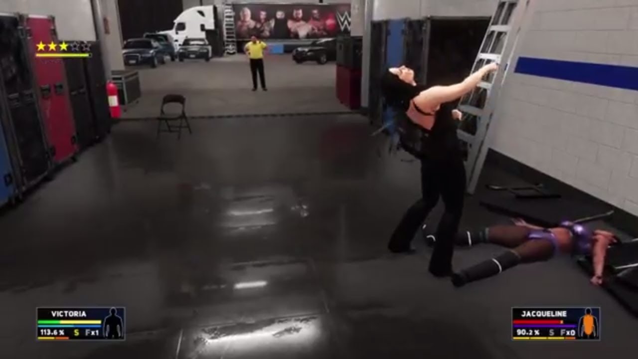 WWE 2K18 Victoria VS Jacqueline Backstage Brawl