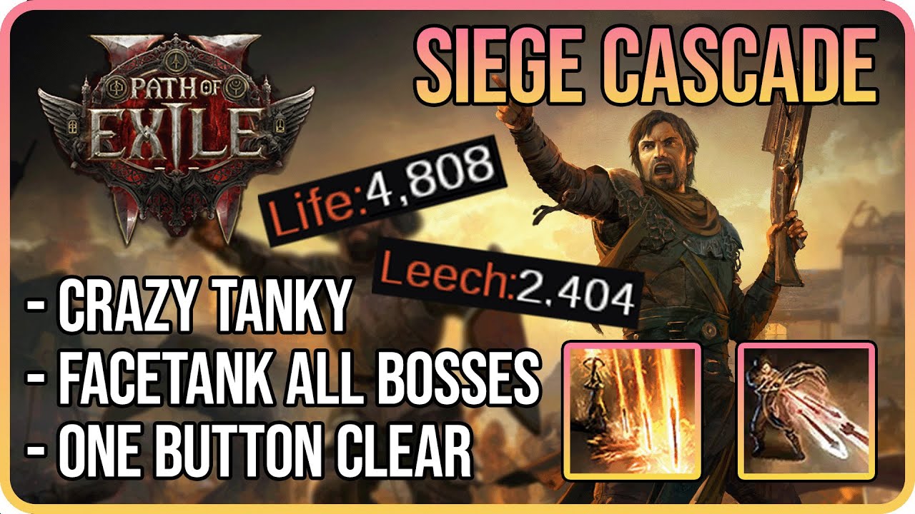 Facetank EVERYTHING - Siege Cascade Tactician Build Guide - Path of Exile 2 - Last of The Druids