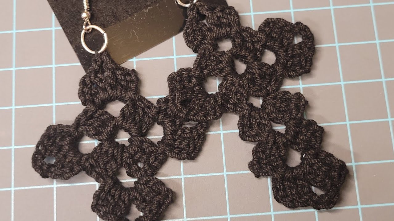 Crochet Cross Earrings