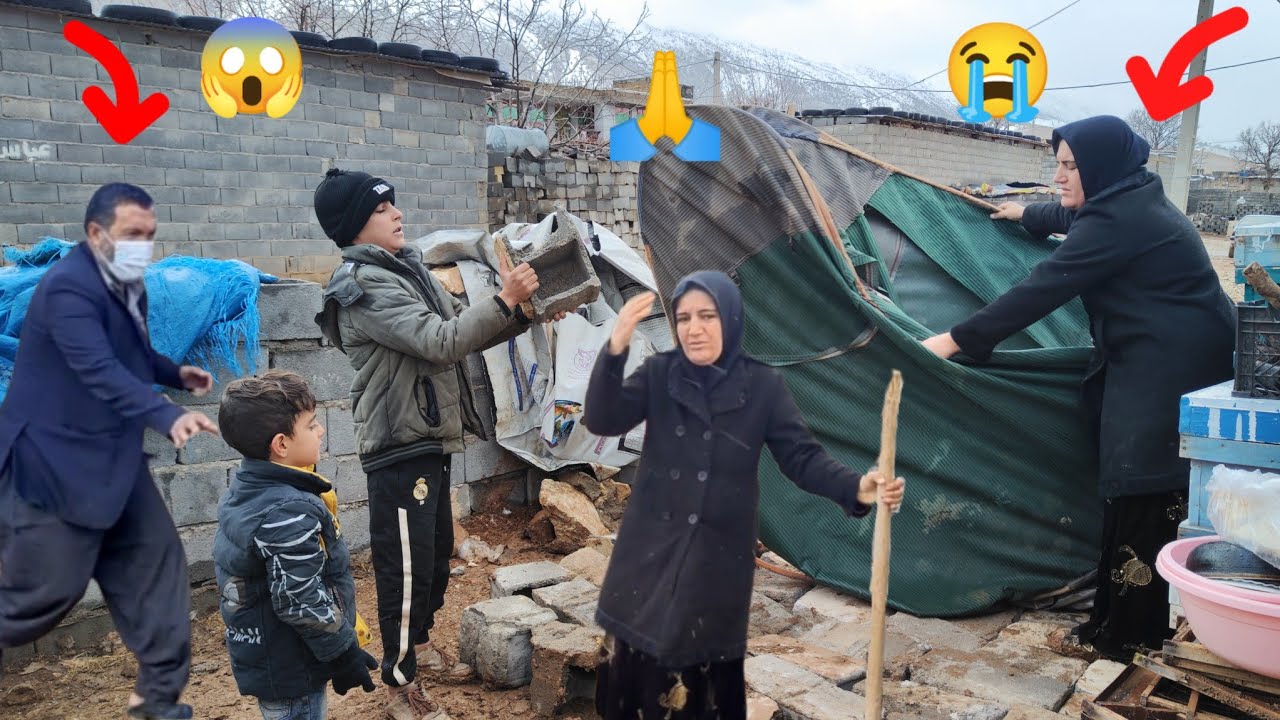 Trapped in the rain: A nomadic family in a tent