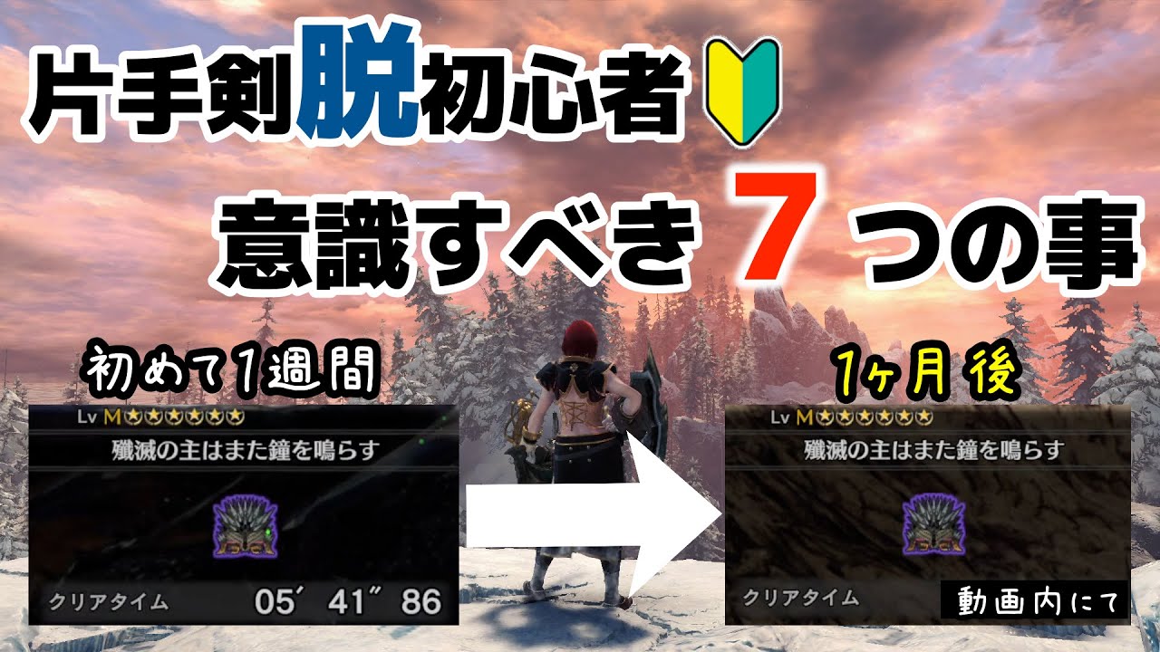 【MHWI】脱初心者！中・上級者になる為に意識した大事な７つの事（片手剣）【モンハン：アイスボーン】