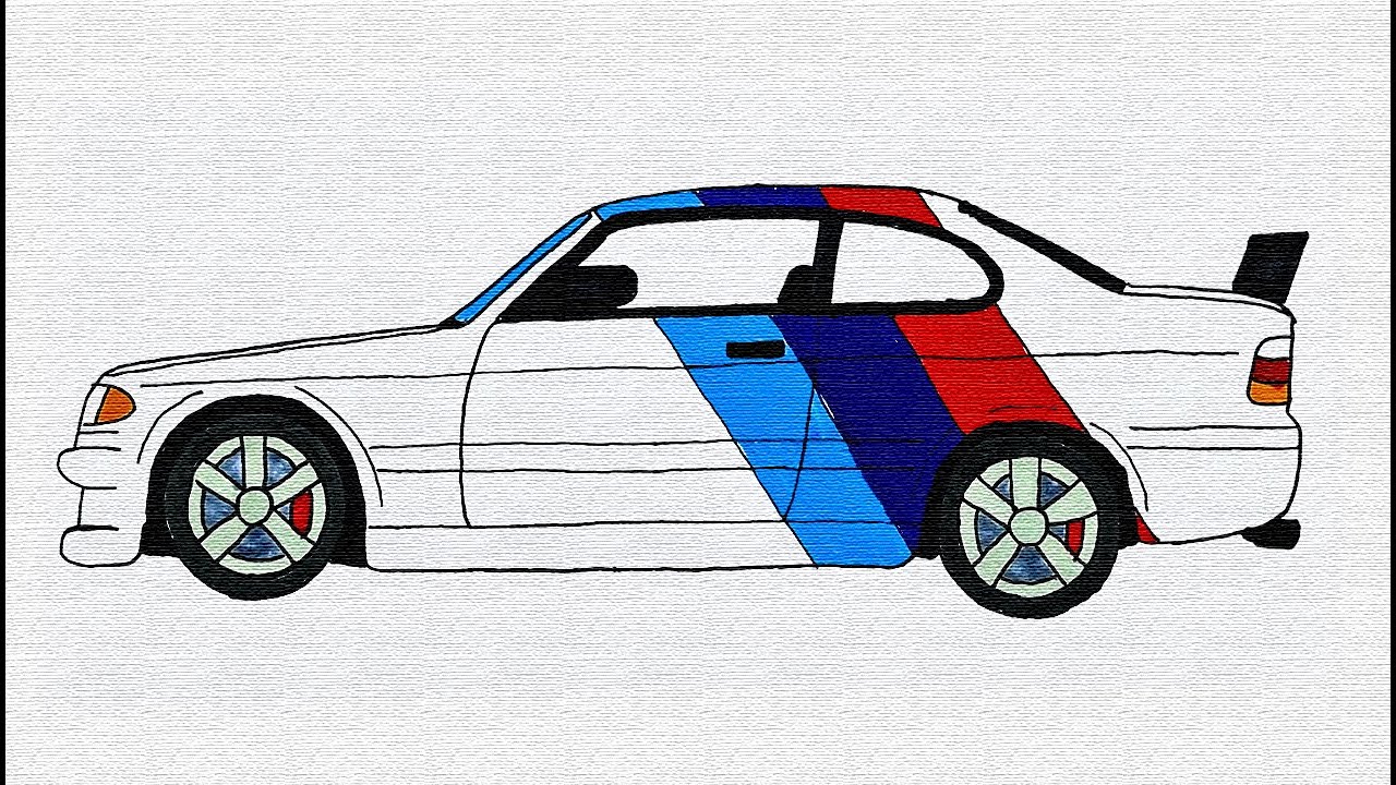Как легко нарисовать BMW 3 серии E36 - #bmw