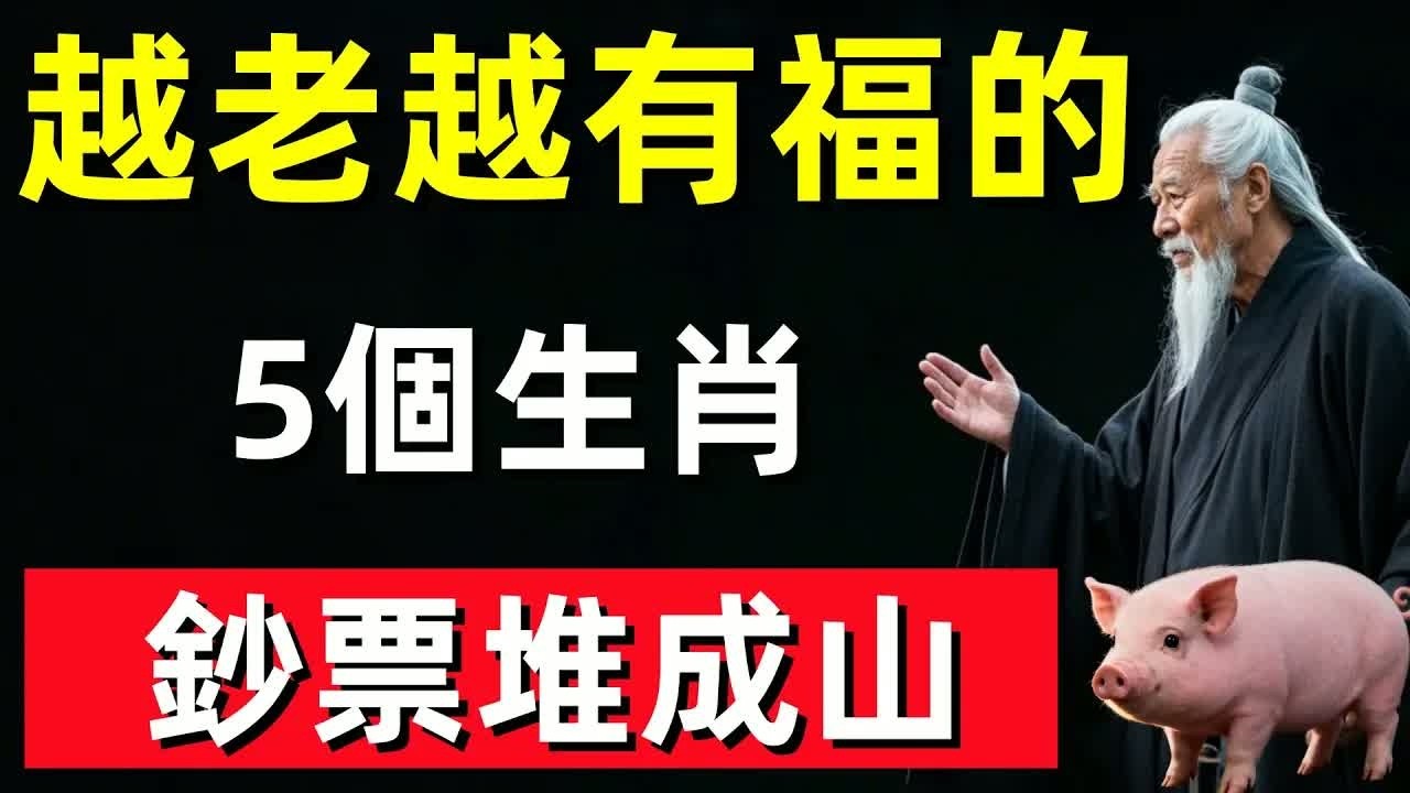 越老越有財，越老越有福的5個生肖！晚年正財橫財大發，好運連連，鈔票堆成山！#修行思維 #修行 #福報 #禪 #道德經 #覺醒 #開悟 #禅修