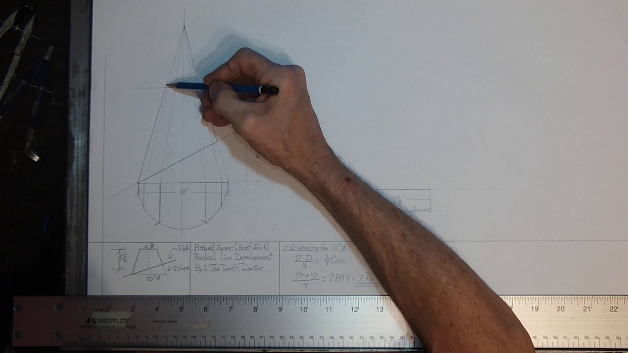Pitched Taper   Roof Jack  Using Radial Lines