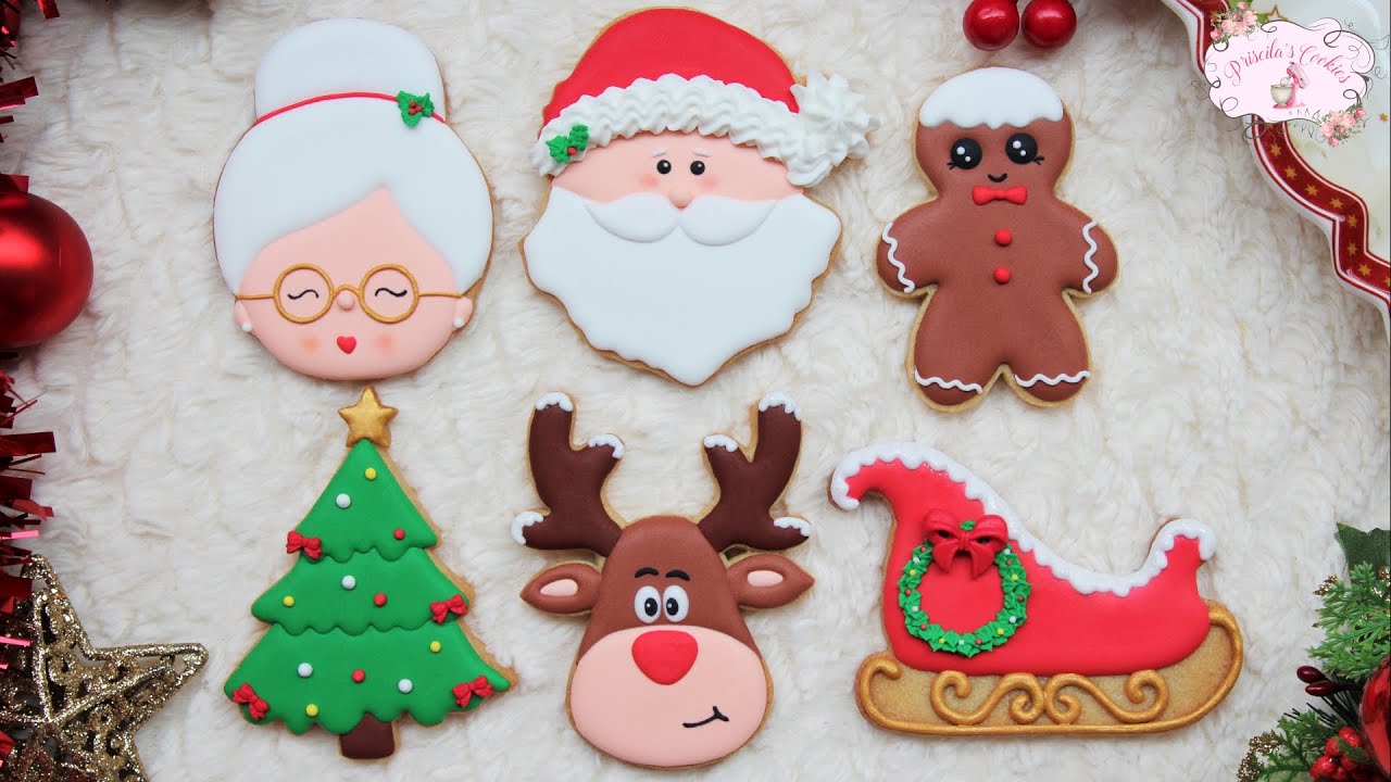Galletas Navideñas decoradas con glasa (Royal Icing) I Turta dulce decorata - Priscila's Cookies 🎅
