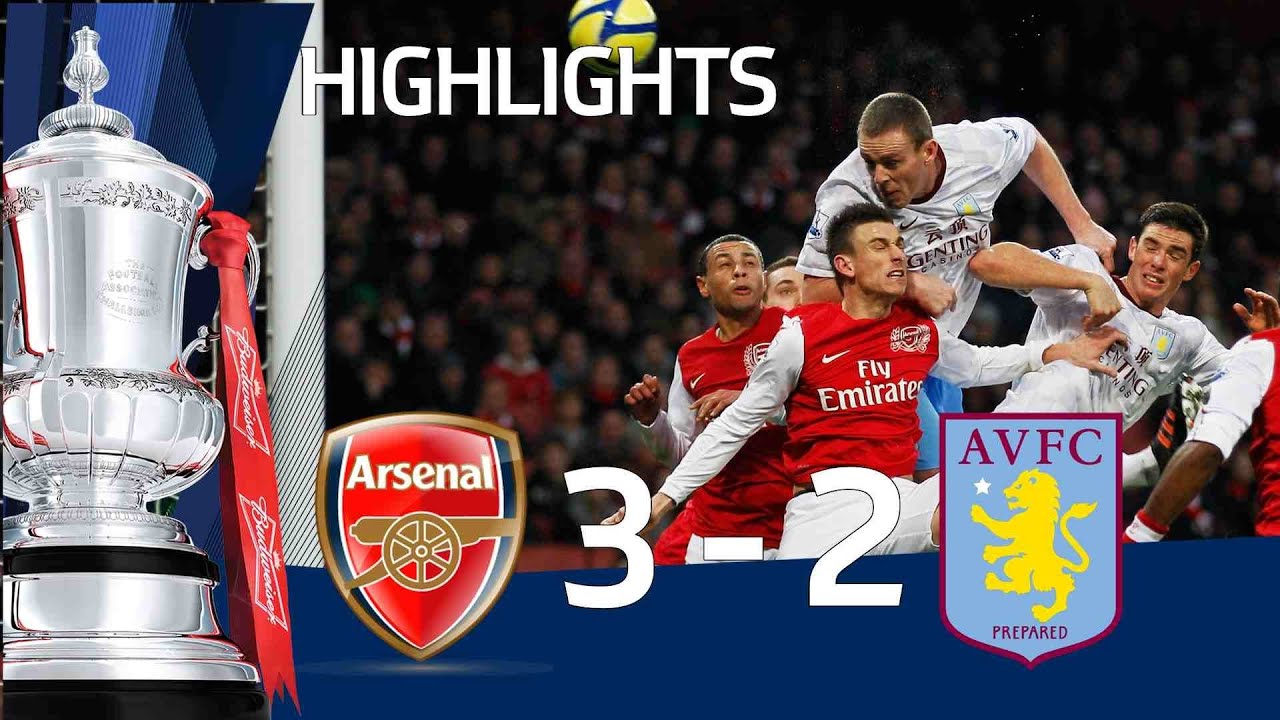 Arsenal 3-2 Aston Villa - Official Highlights and Goals | FA Cup 4th Round Proper 29-01-12