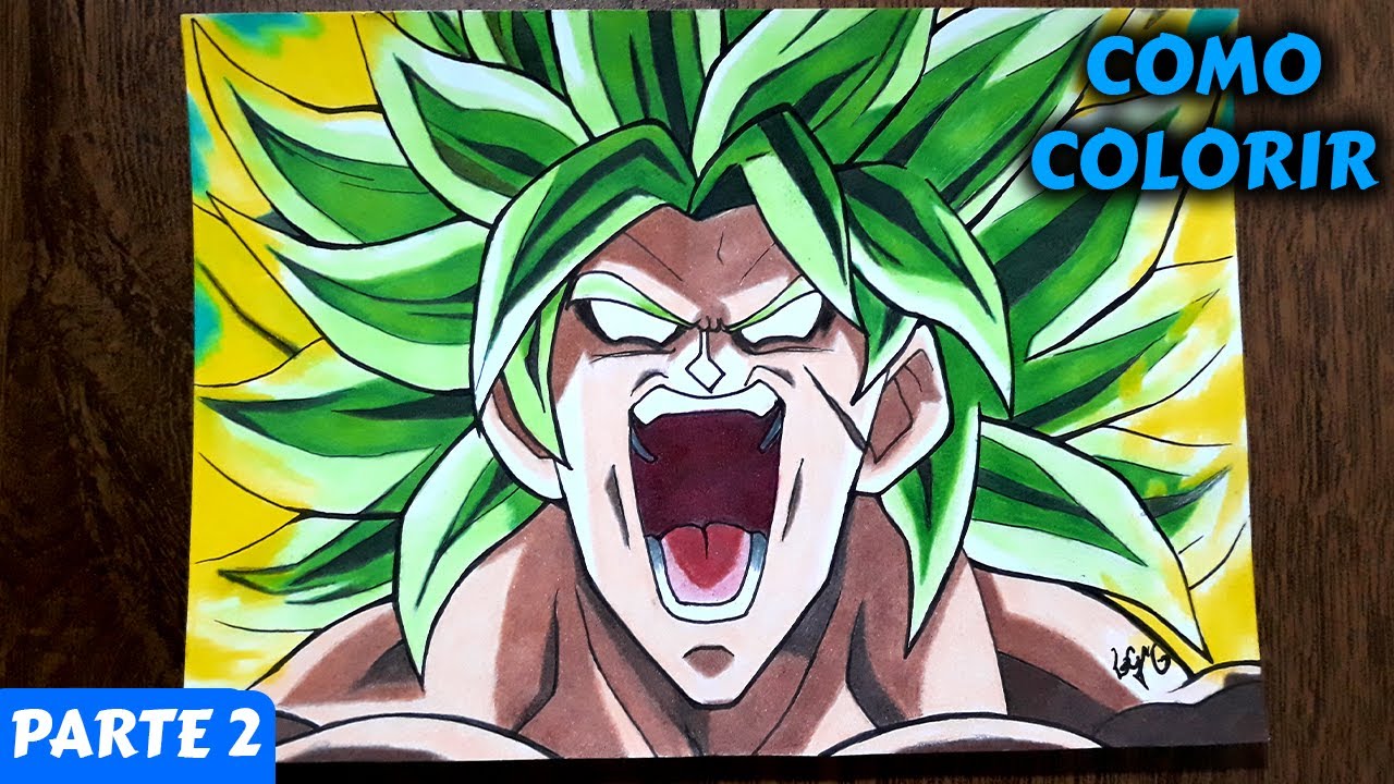 Como COLORIR o BROLY Super Saiyajin Lendário usando lápis baratos 💲