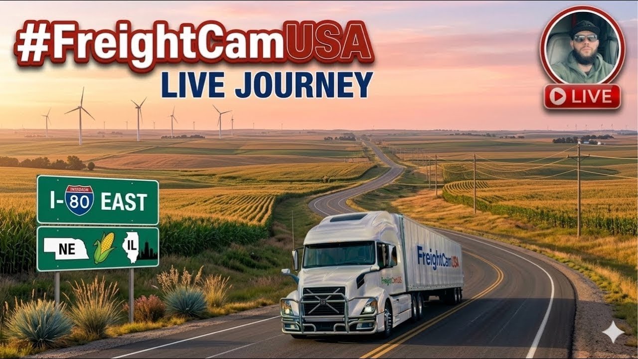 LIVE: 🇺🇸 Crossing Nebraska on I-80 🚛  to Illinois | Real Time POV Drive