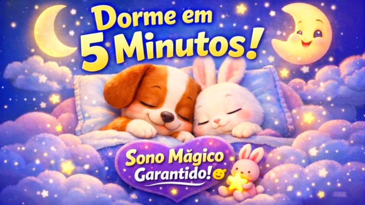 💤 Dorme Rapidinho! Canção de Ninar do Cãozinho e Coelhinho 🐶🐰 Música Calmante para Bebês 🌙