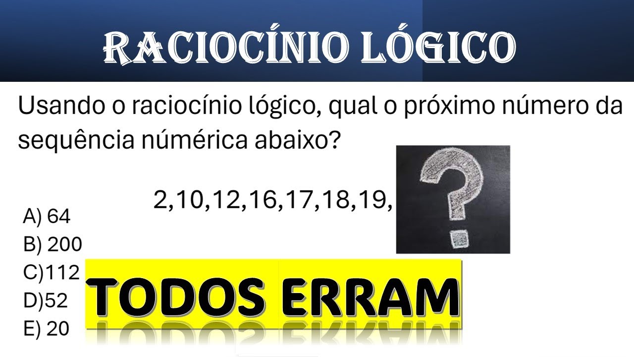 Essa é fácil mas a maioria não acerta | RACIOCÍNIO LÓGICO MATEMÁTICO