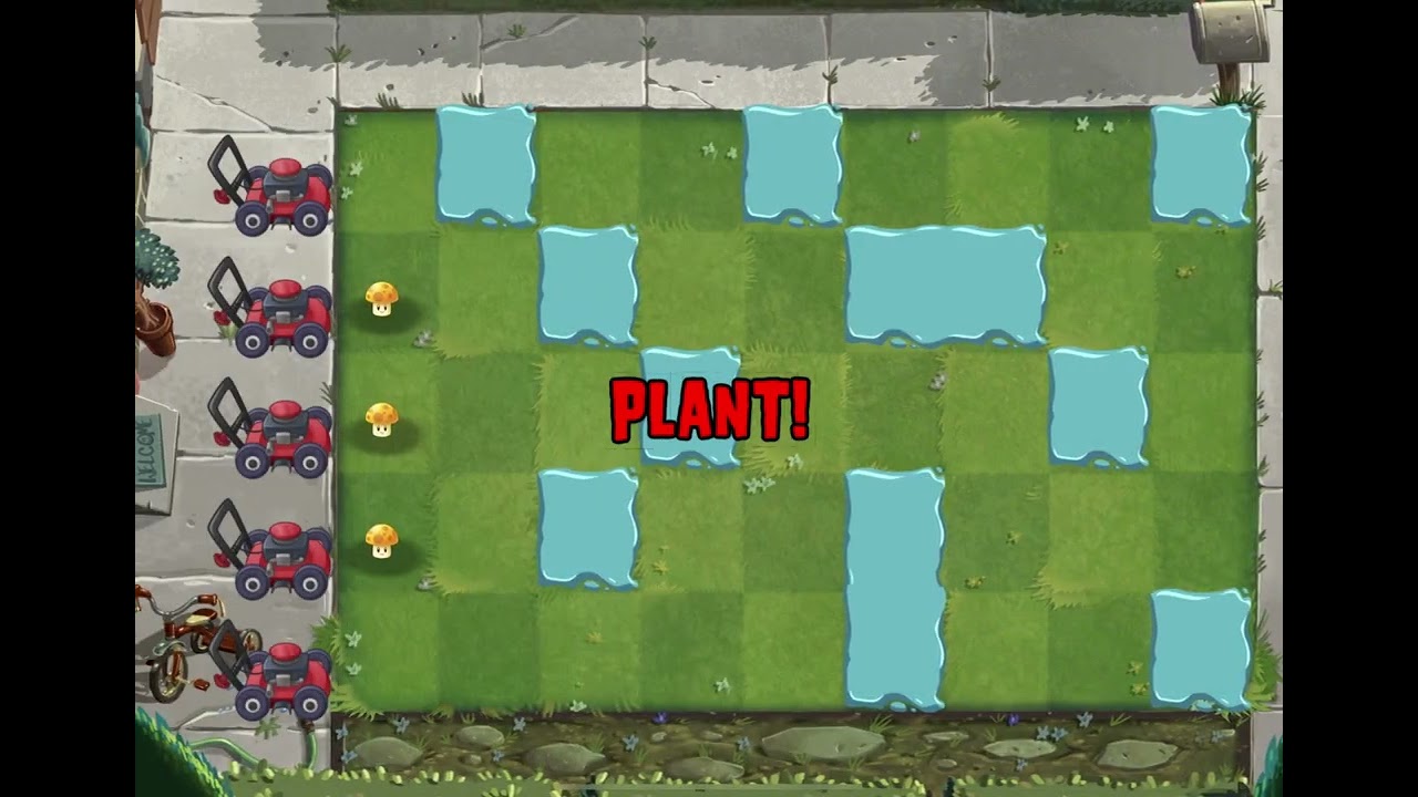 Puff-shroom Level 1 to Level 5 Plants vs Zombies 2