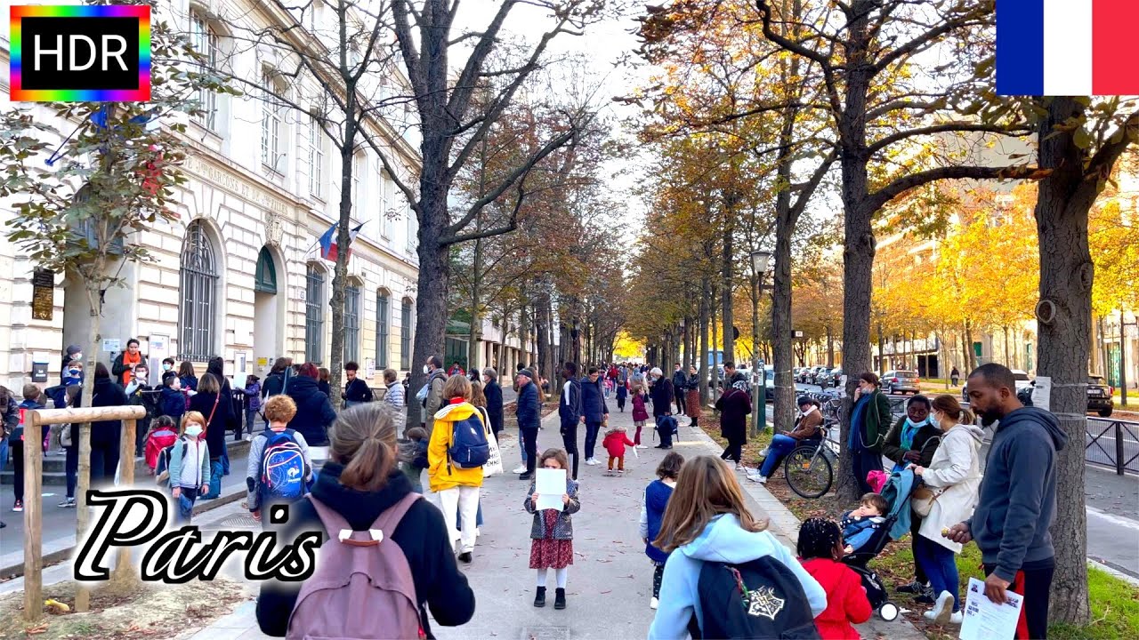 🇫🇷【HDR 4K】Paris Autumn Walk - Boulevard Saint-Marcel (October, 2021)