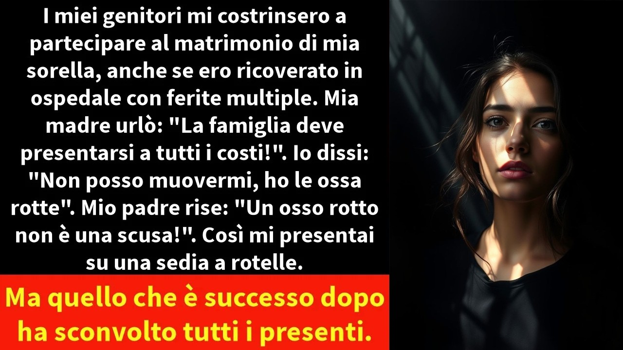 I miei genitori mi costrinsero a partecipare al matrimonio di mia sorella, anche se ero ricoverato