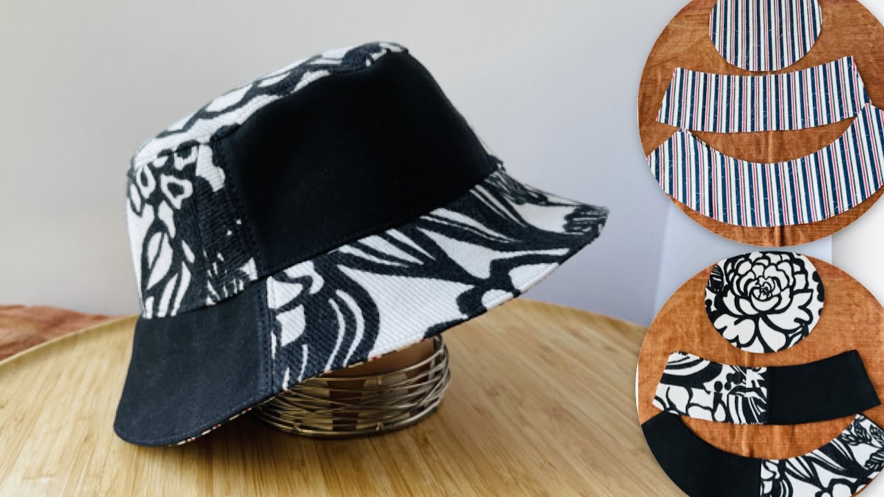 How to sew bucket hat/DIY Hat/Easy bucket hat tutorial/制作渔夫帽
