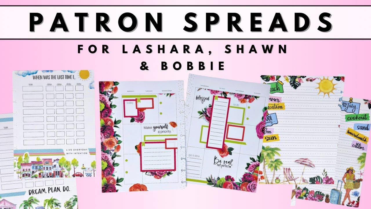 PLAN WITH ME | PATRON SPREADS FOR LASHARA, SHAWN & BOBBIE | THE HAPPY PLANNER