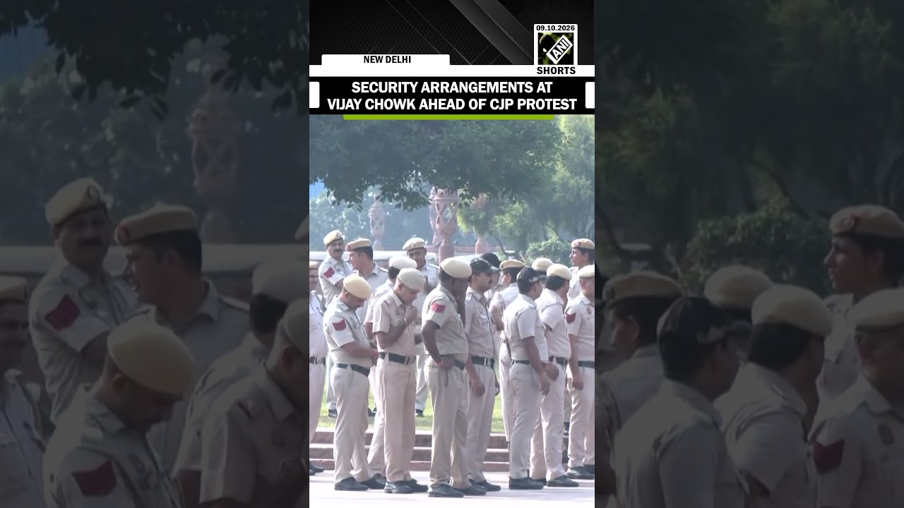 Security arrangements at Vijay Chowk ahead of a protest scheduled for October 10 by CJP