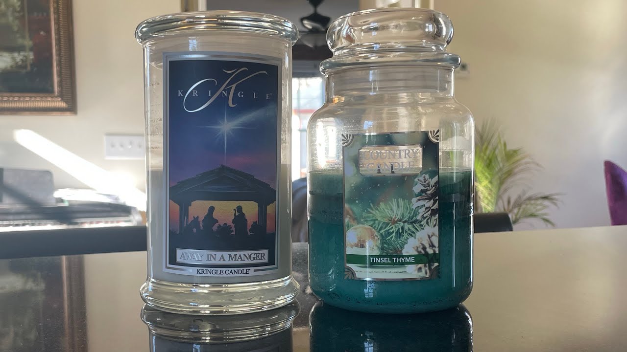 Kringle Tinsel Thyme vs Away in a Manger candle review 🥊