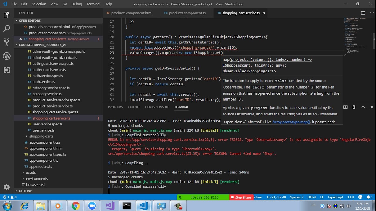 Implement shopping cart with Angular - Arabic video - part # 3
