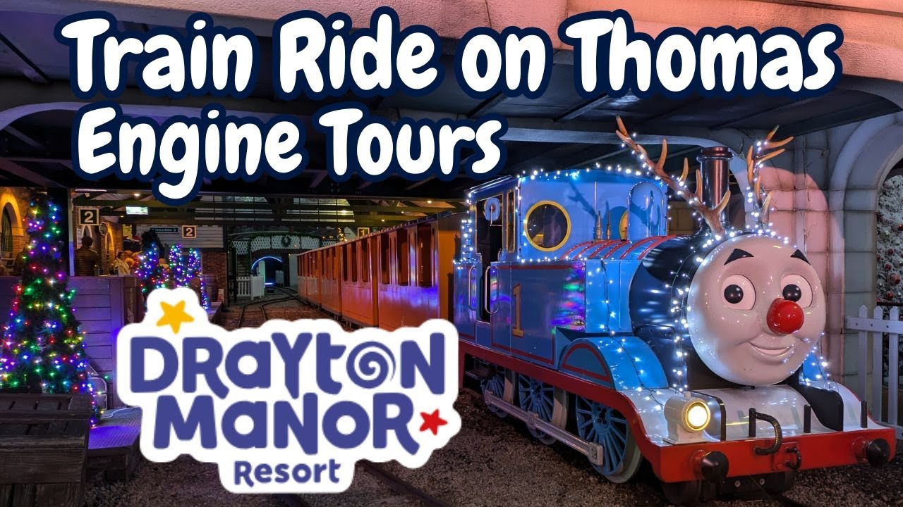 Christmas Train Ride on Thomas Engine Tours in Thomas Land Twixmas 2024 at Drayton Manor Resort