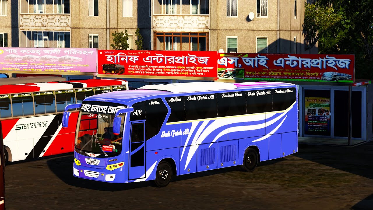Shah Fatah Ali Paribahan Hino 1j Ac  |Naogaon-Dhaka | MBD Map V8 By Jahidul Alam Akash