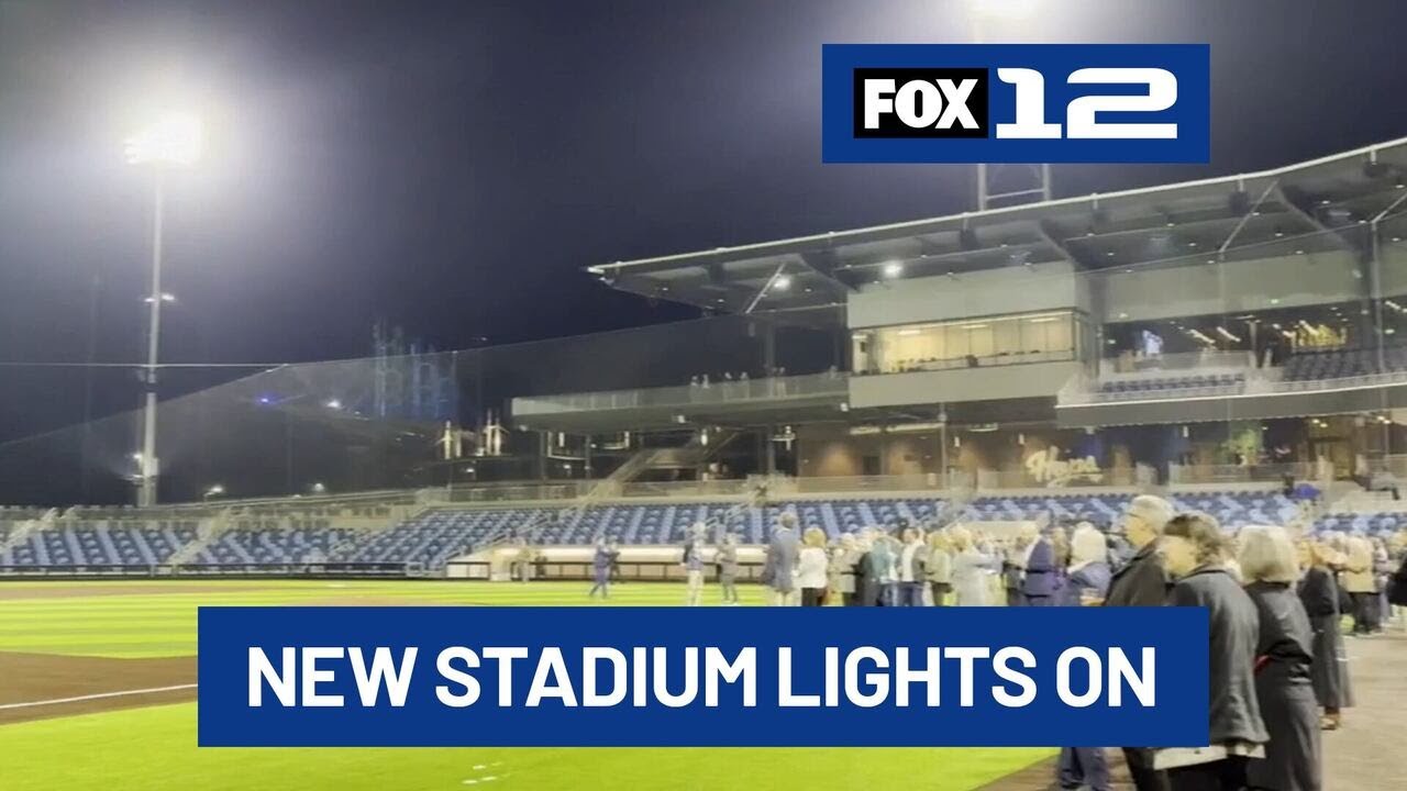 Hillsboro Hops switch on the lights in their completed new stadium