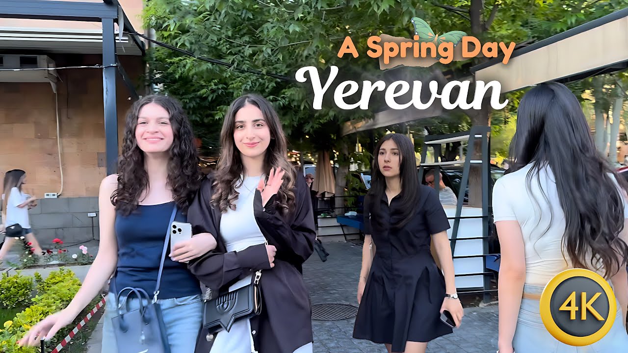 [4K] This Is What It’s Like to Walk Through Yerevan in Spring | Crowded Streets & Sunny Views
