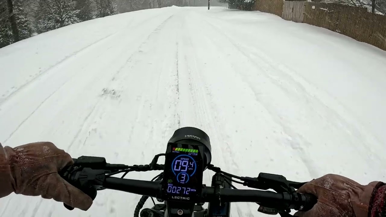 2026 snow storm road and hill ride Lectric XPeak
