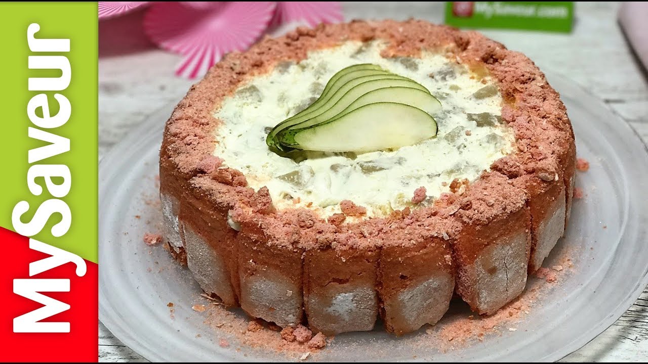 Charlotte aux poires et aux biscuits roses de Reims (Un expert aux fourneaux)
