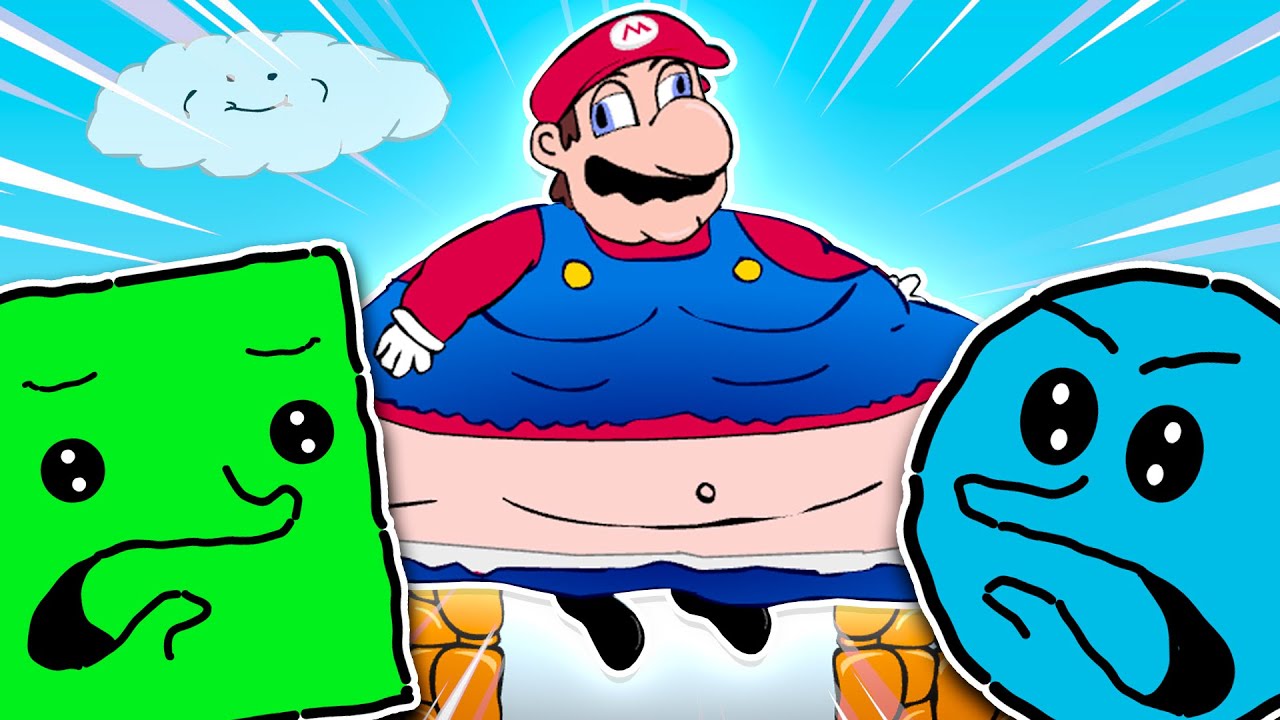 MARIO BROS pero ERES GIGANTE | Cuadradito y Circulito