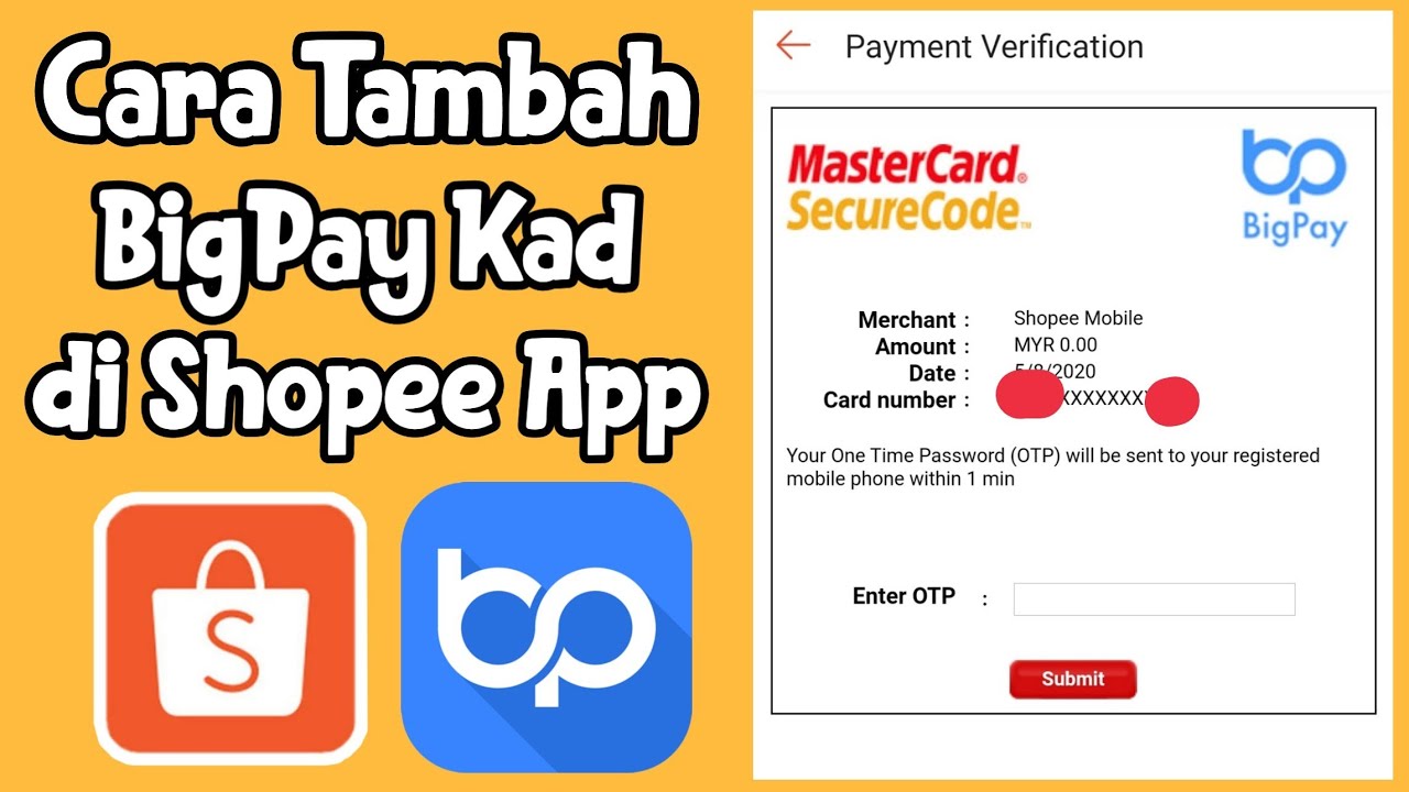 Cara Tambah Kad BigPay di Shopee App