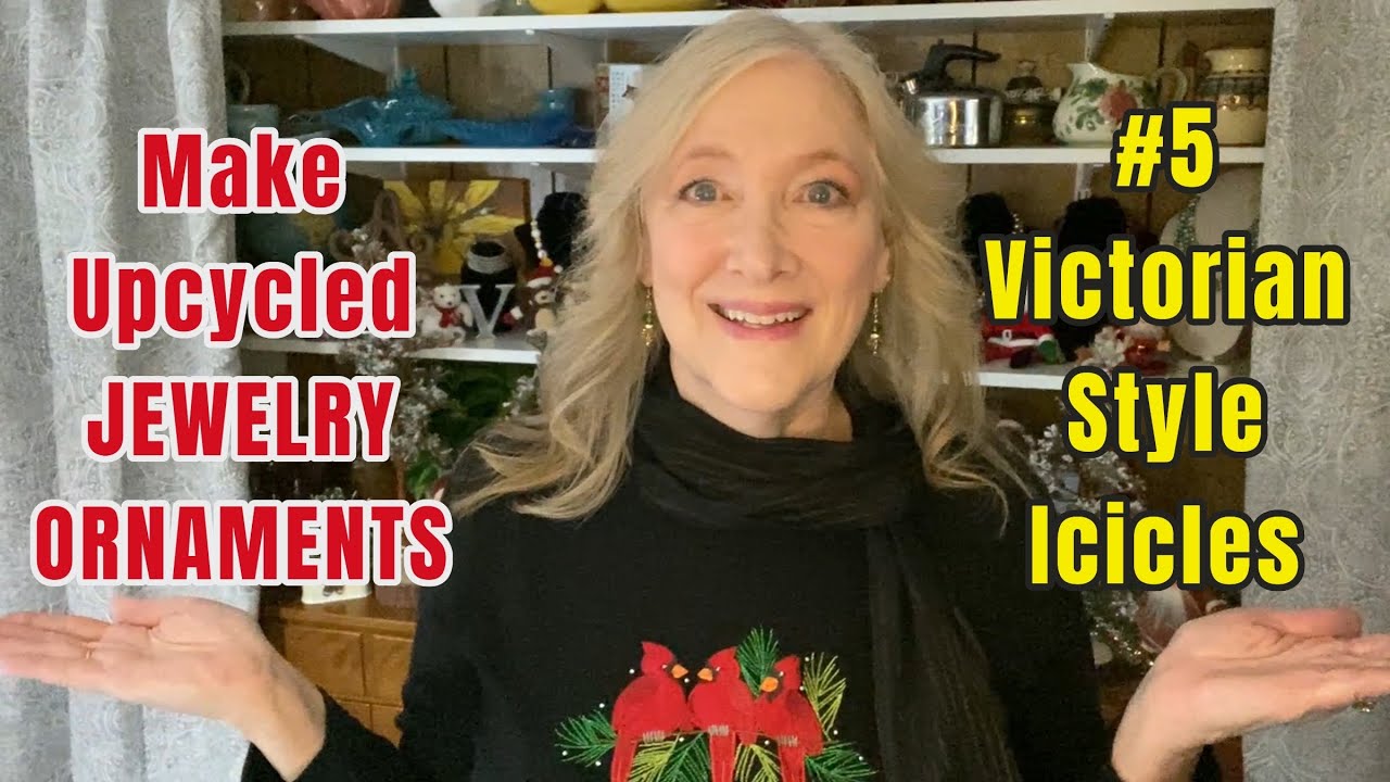 5of5 Make UPCYCLED Victorian Style Beaded Jewelry Icicle ORNAMENTS | Jewelry Making Fun DIY