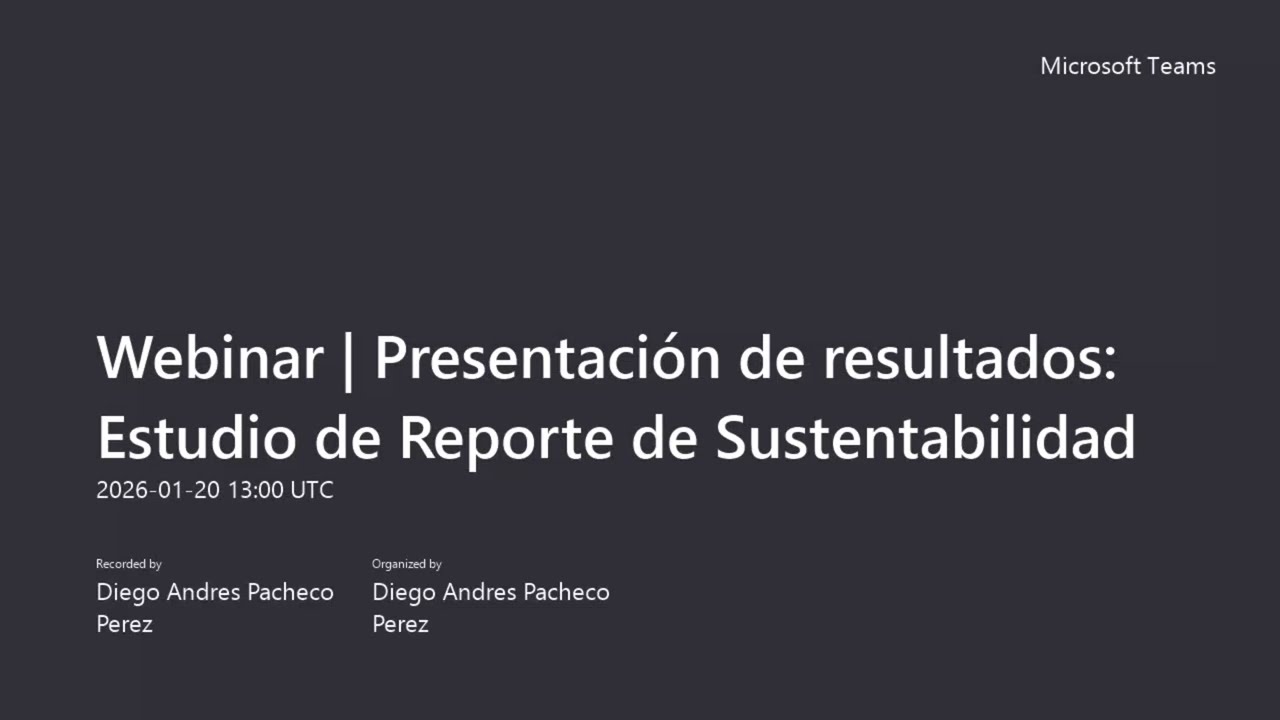 Webinar | Presentación de resultados: Estudio de Reporte de Sustentabilidad