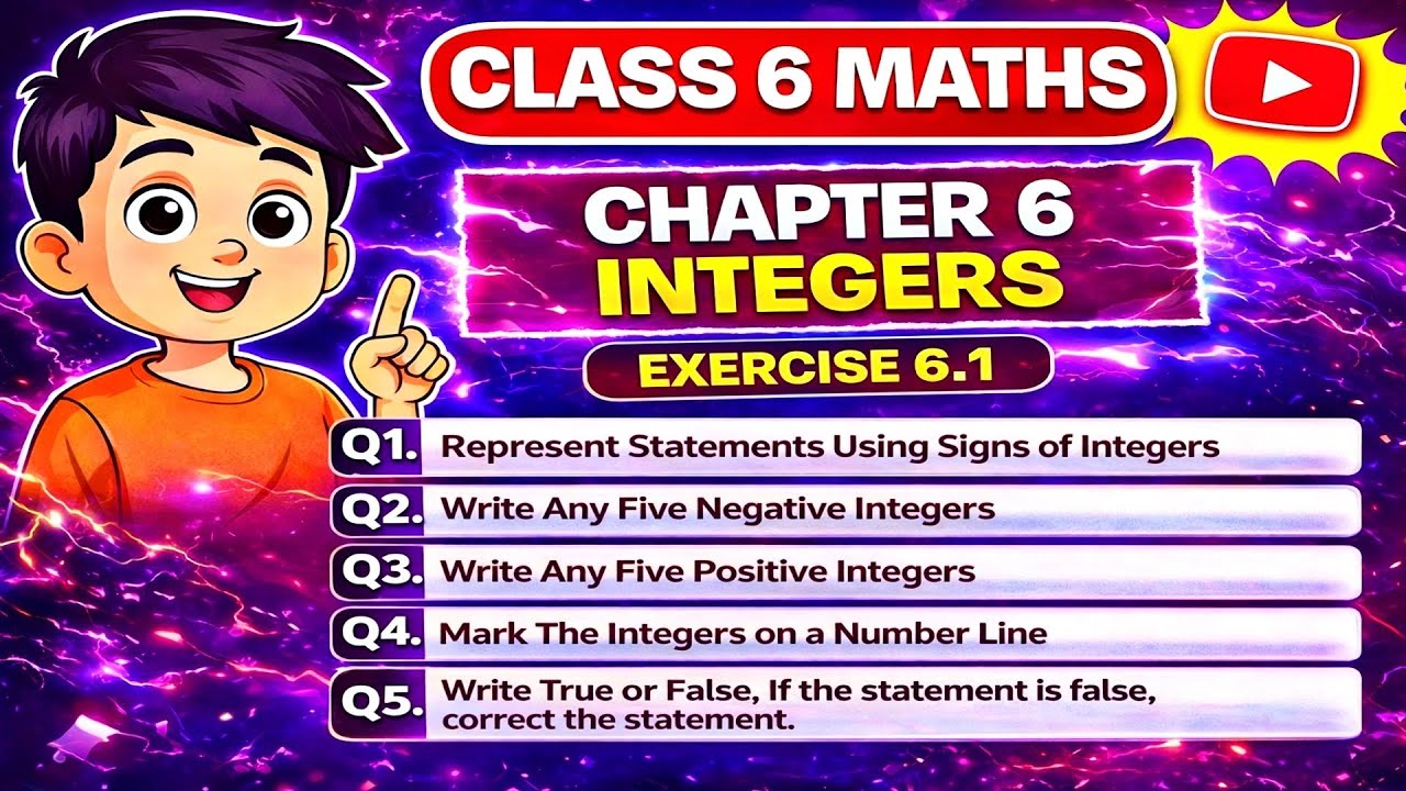 Class 6 Maths | Chapter 6 Integers | Exercise 6.1 🔥 Most Important Questions Explained