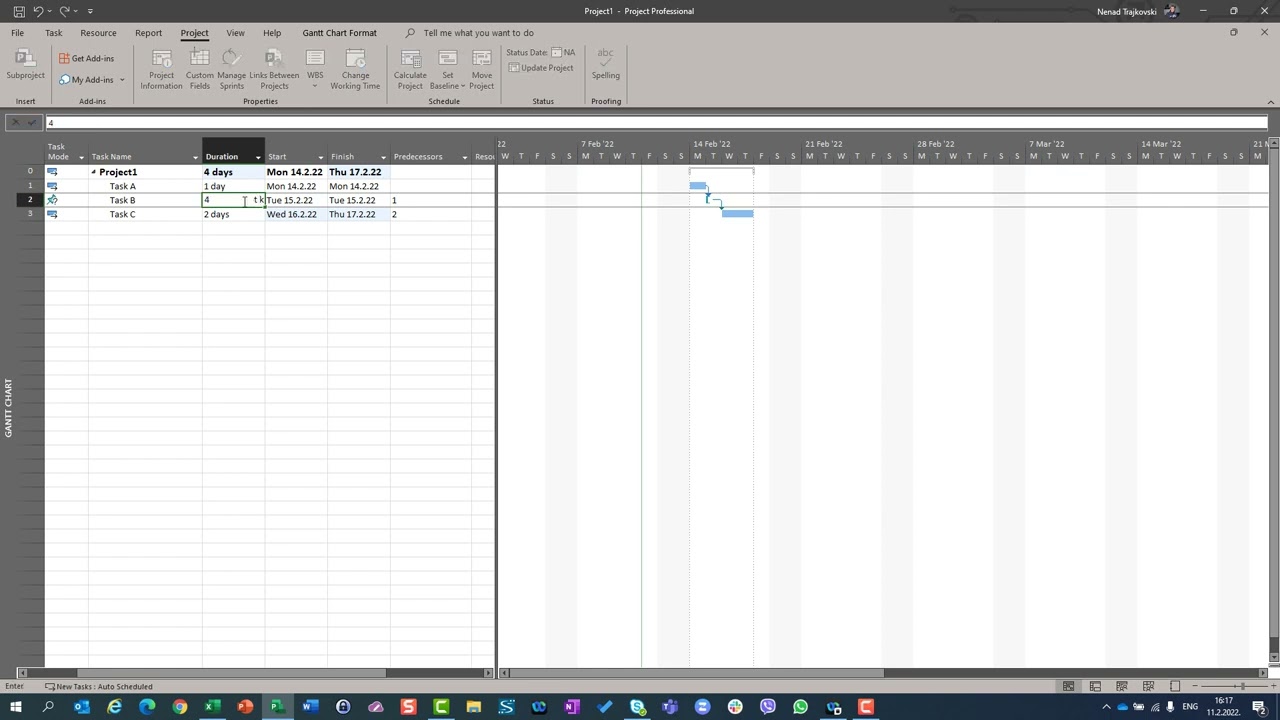6.  Manually vs Auto Scheduled Tasks  - Microsoft Project Online Desktop Client