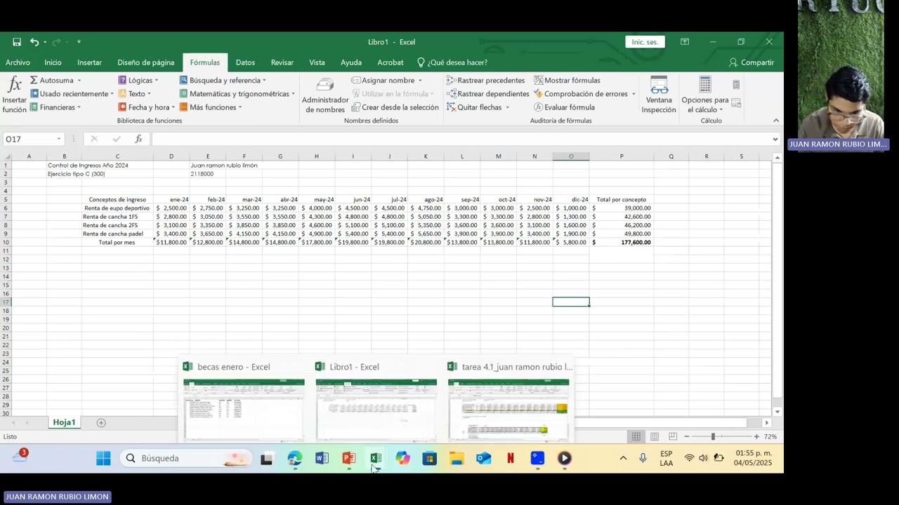 como hacer una tabla de ingresos