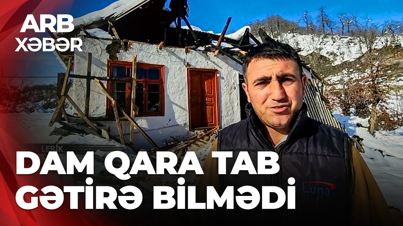 ARB XƏBƏR – Qar damı uçurdu – Ailə son anda xilas oldu