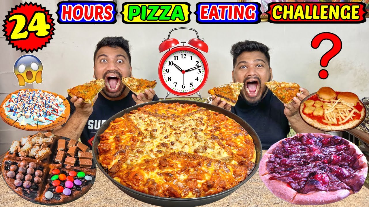 24 HOURS PIZZA EATING CHALLENGE | WE ATE PIZZA FOR 24 HOURS | Food Challenge (Ep-429)