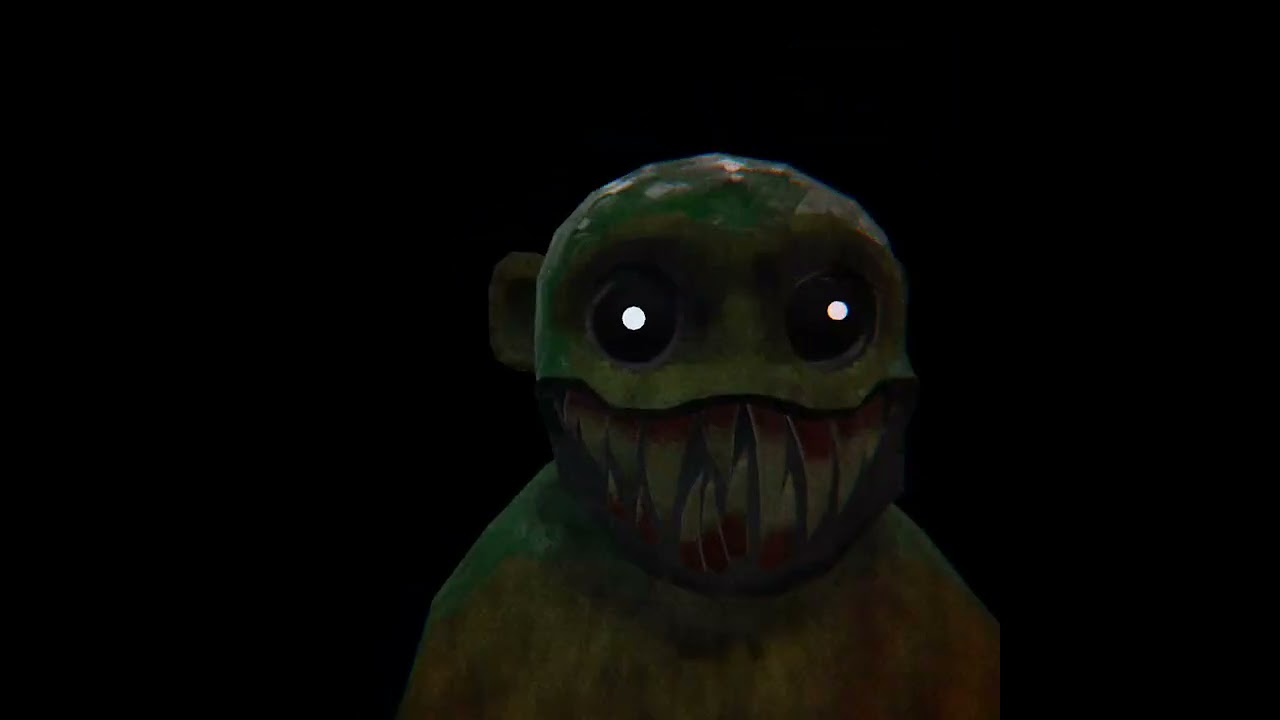 Playing scary baboon become the monster with Manny.