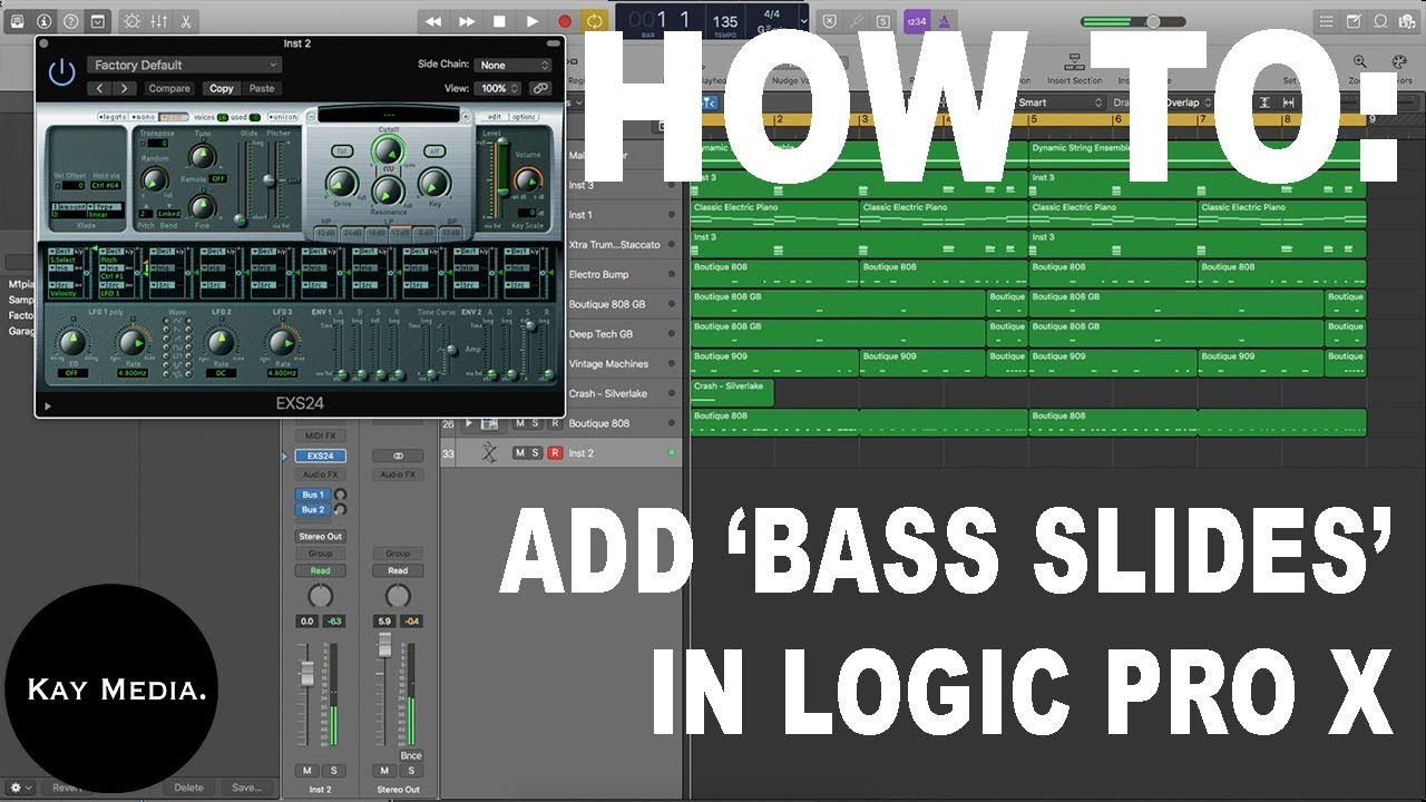 Logic Pro X - Bass Slides (HOW TO GUIDE EASY!)