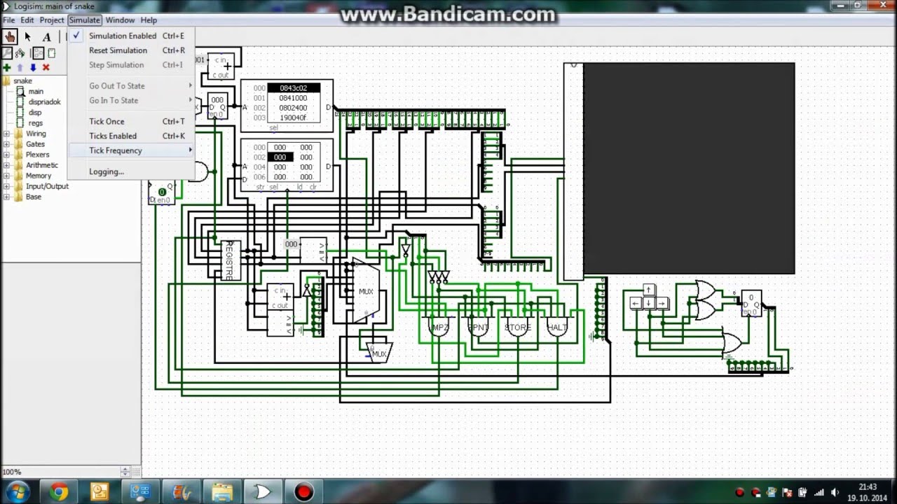Snake & Tetris in Logisim