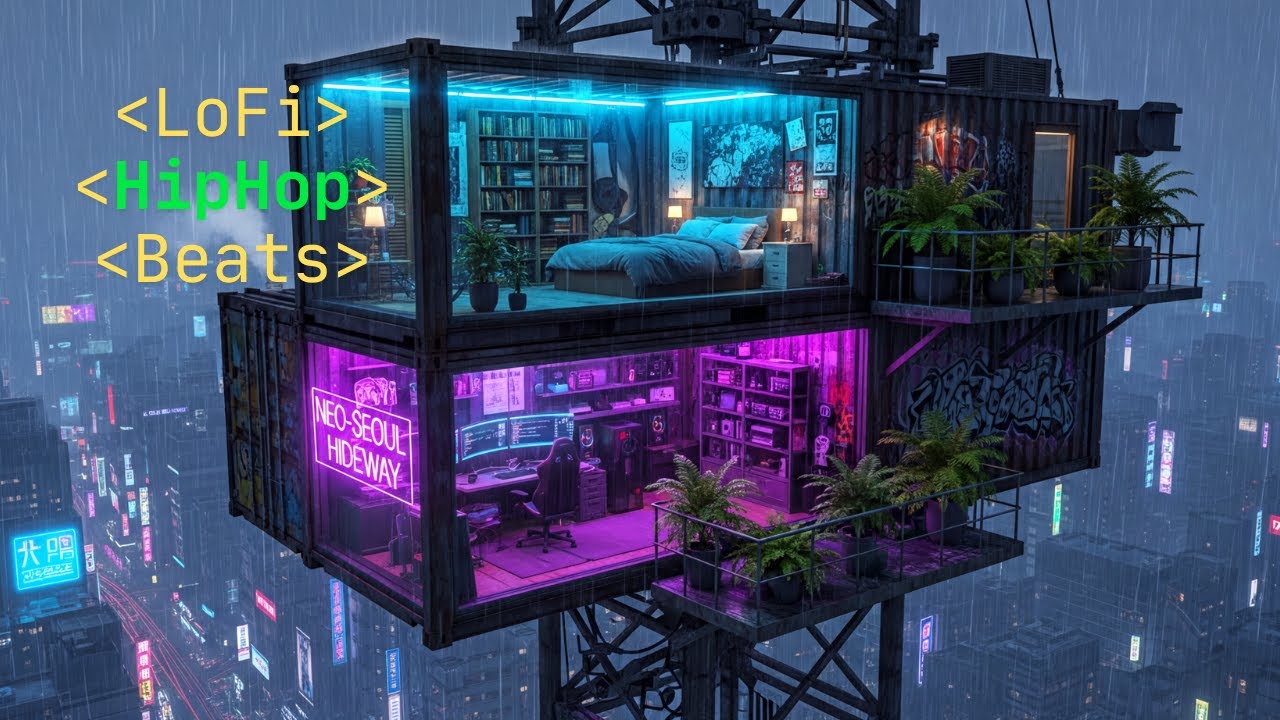 CyberPunk Lofi during Heavy Rain 🌃 | Lofi HipHop to chill and relax