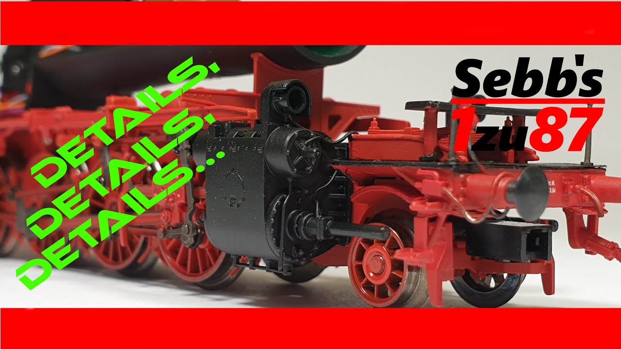 Viele Details und eine Triebwerksbeleuchtung für die Märklin Br 65 [ Dampflok-weathering Teil 1 ]
