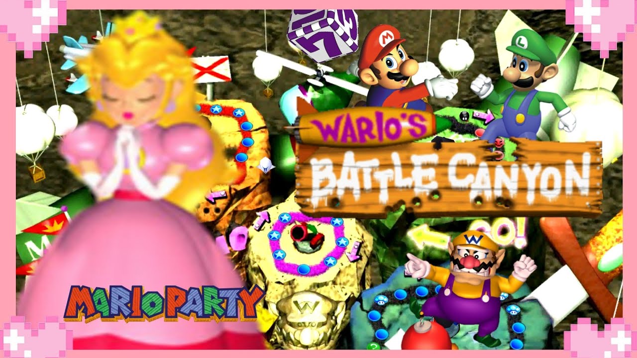 🌸 Mario Party ( Wario's Battle Canyon) - Peach Gameplay 💗